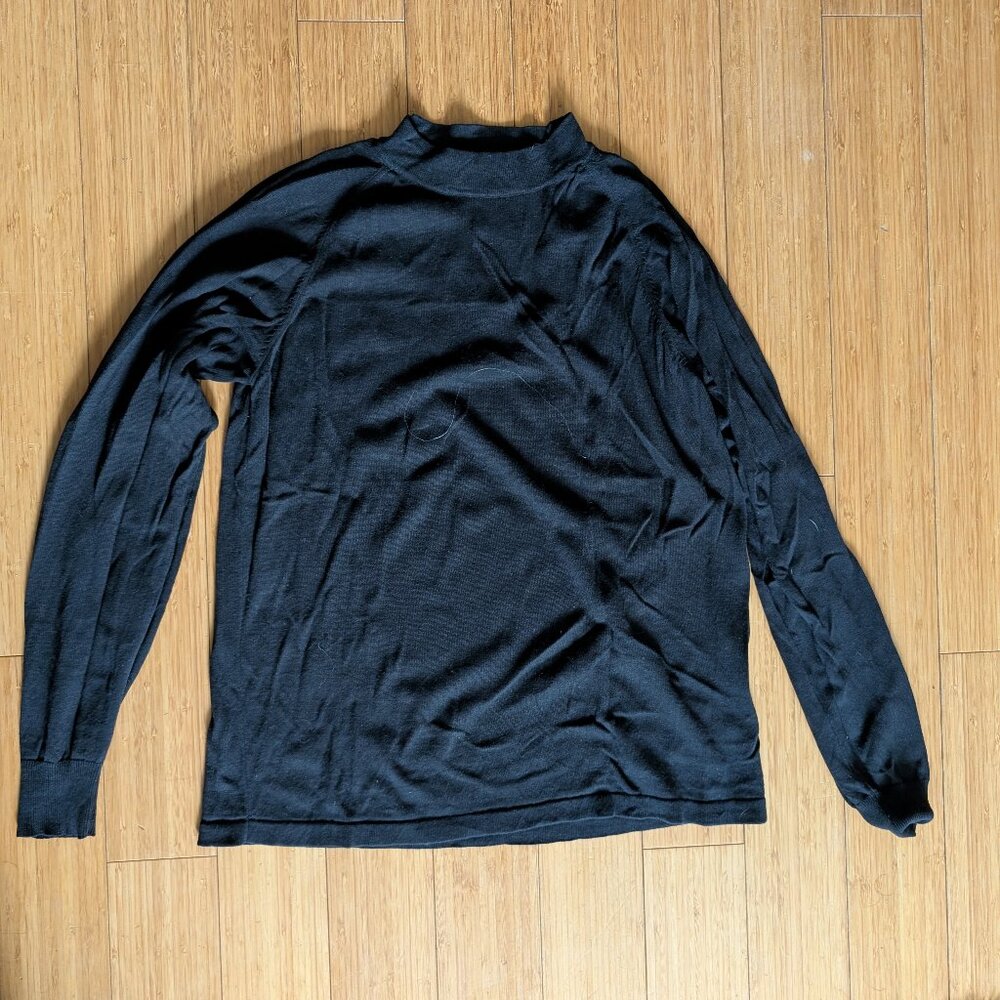 Vintage Mock Neck 100% Silk Knit Sweater Size Medium